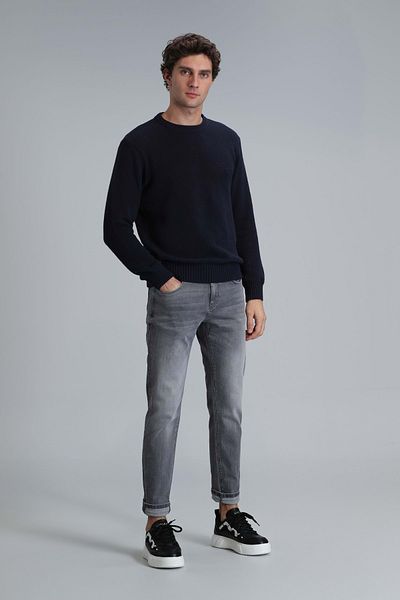 Lufian 111200174 Stef Smart Jean Ανδρικό Παντελόνι Slim Fit Ανδρικό τζιν παντελόνι γκρι