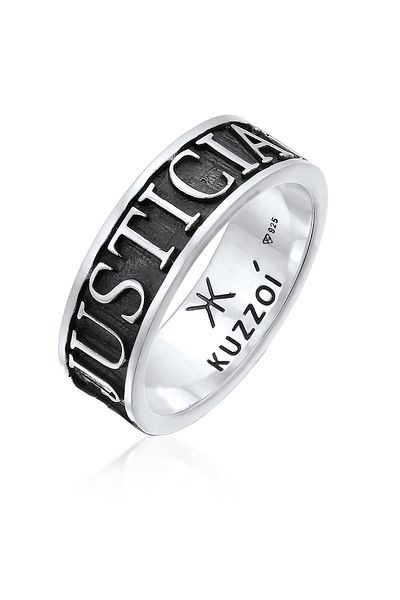 KUZZOI Ring Herrenband Schriftzug massiv aus 925 Sterling Silber