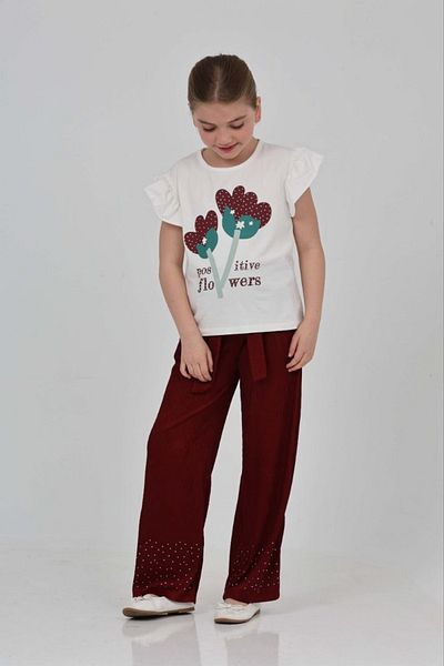 junior baby kids Girl's Top and Bottom Set with Stones