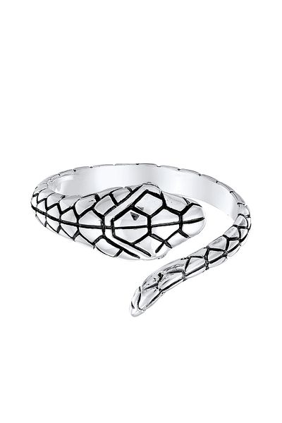 KUZZOI Ring Herren Offen Schlange Kraft Strukturiert In 925 Sterling Silber