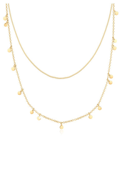 ELLI Halskette Damen Layer Plättchen Anhänger Basic Minimal in 925 Sterling S...