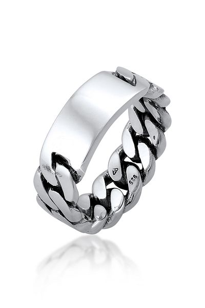 KUZZOI Ring Herren Siegelkette Optik Glieder 925 Sterling Silber