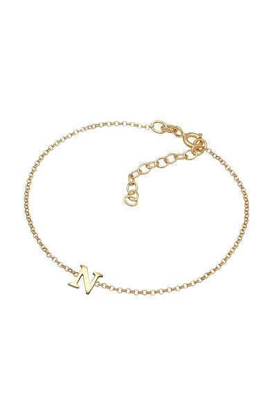 ELLI Bracelet Ladies Pendant Letter N Basic In 925 Sterling Silver