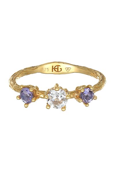 HAZE & GLORY Ring Topas Lolite Edelstein Klassik 375 Gelbgold