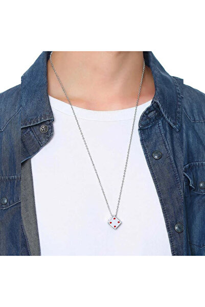 REDz Accessories Αλυσίδα με ζάρια, Urban, Ανδρικά, Ανοξείδωτο Ατσάλι, Ασημί