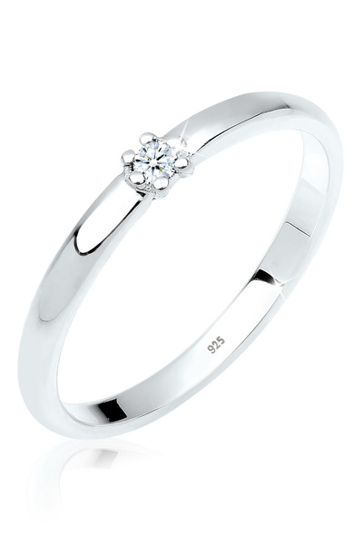 ELLI Ring Verlobungsring Diamant 0.03 ct. 925 Silber