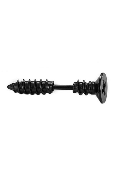 REDz Accessories Cercei la modă pentru bărbați, model cu șurub, oțel inoxidabil, negru