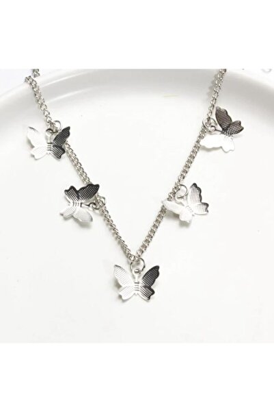 REDz Accessories Τσόκερ Πεταλούδας, Πολυτελής πεταλούδα, Γυναικεία, Μόδα, Ανοξείδωτο ατσάλι, Ασημί