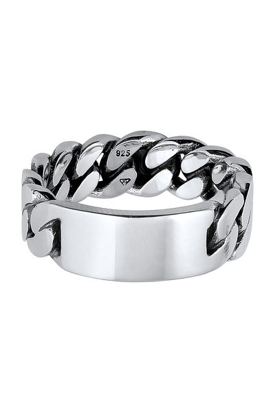 KUZZOI Ring Herren Siegelkette Optik Glieder 925 Sterling Silber