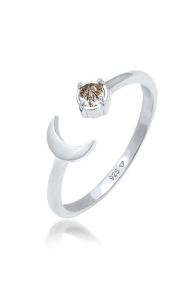 ELLI Ring Frau Mond mit Turmalin Quarzstein Spiritual Astro In 925 Sterling Silber