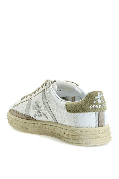 Premiata Russell Krem Logolu Erkek Deri Sneaker