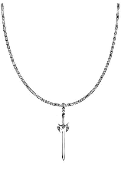 KUZZOI Necklace Mann Schlangenkette Schwert Massiv 925 Silber