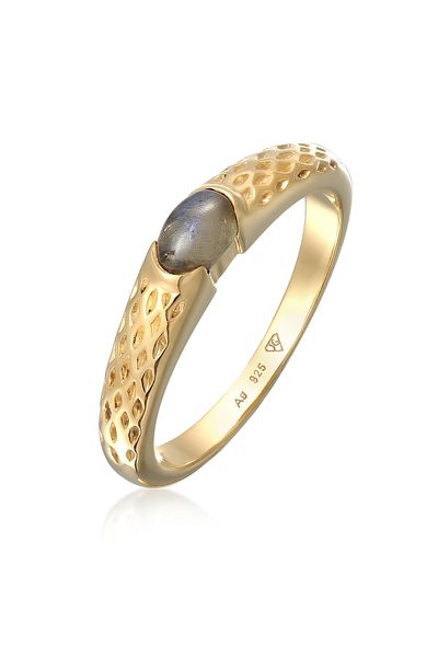 KUZZOI Ring Men's Band Vintage Used With Labradorite Stone In 925 Sterling Silver