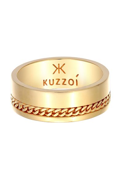 KUZZOI Ring Herrenband klobige Kette aus 925 Sterling Silber