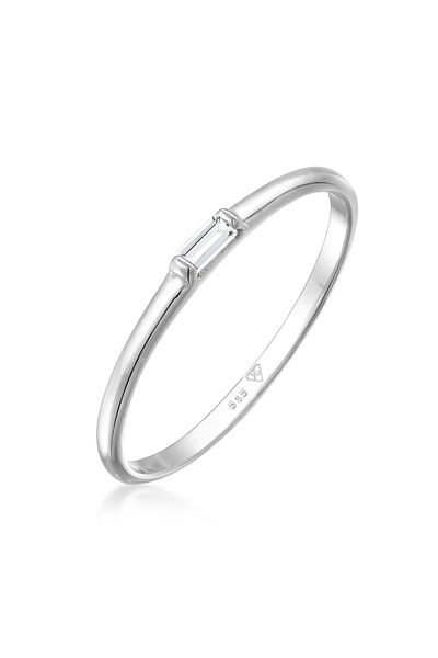 ELLI Ring Damen Stapelring Verlobung Elegant mit Topas in 585 Weißgold