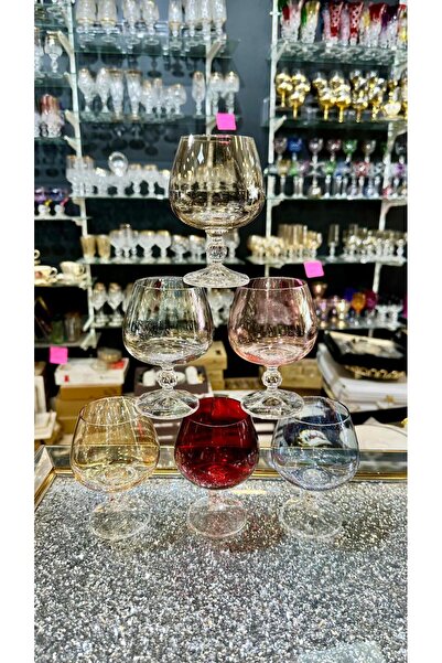 Bohemia 250ml Renkli(Altı Renk) Sterna Kadeh Kahve Yanı Su Bardağı