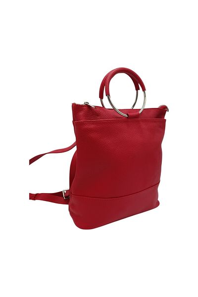 EVoStyle EVoStyle ZO21 Women's Backpack, Genuine Italian Leather, 31 x 31.5 x 13 cm, Red