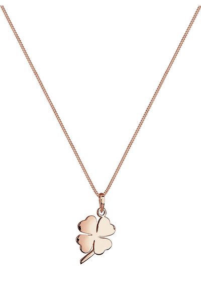 ELLI Colier de damă cu pandantiv trifoi, talisman norocos modern, din argint 925