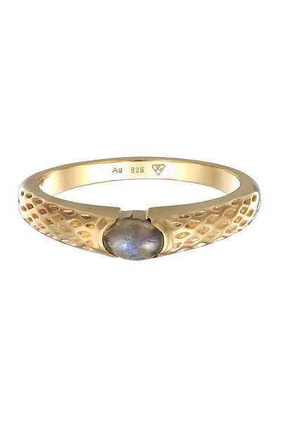 KUZZOI Ring Men's Band Vintage Used With Labradorite Stone In 925 Sterling Silver