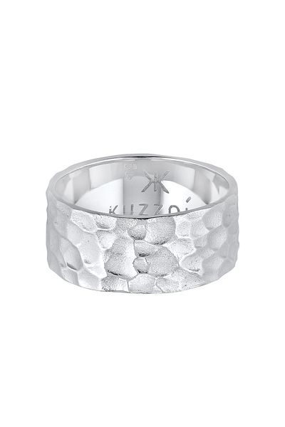 KUZZOI Ring Herren Bandring gehämmert klobig massiv aus 925 Sterling Silber