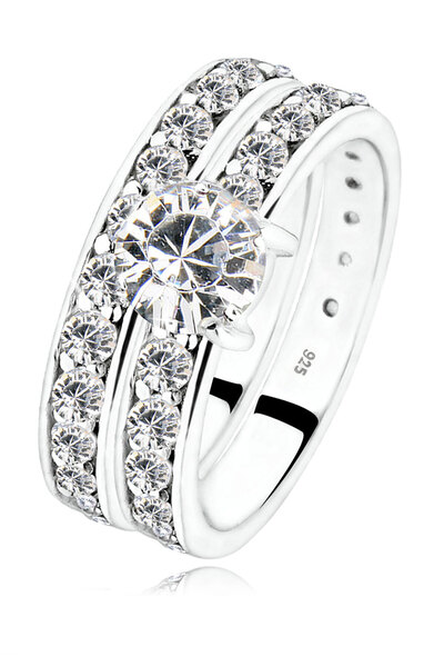 ELLI Ring Damen Set Stapelring mit Kristallen in 925 Sterling Silber