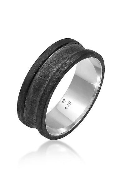 KUZZOI Ring Herren Band Breit Oxidiert Casual In 925 Sterling Silber