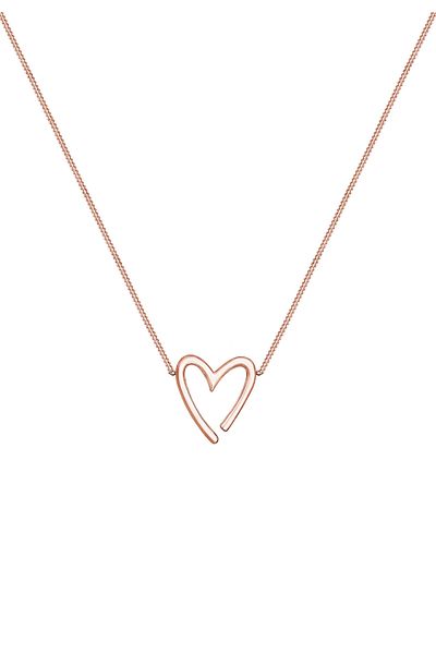 ELLI Necklace Panzerkette Herz Anhänger Offen Liebe 925 Silber