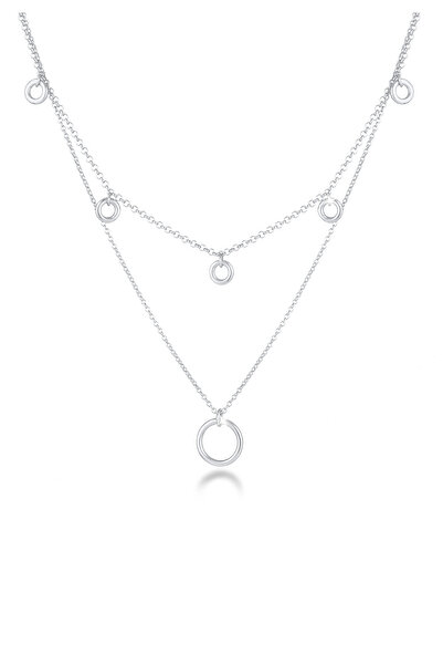 ELLI Halskette Damen Layer Halskette Geo Design in 925 Sterling Silber