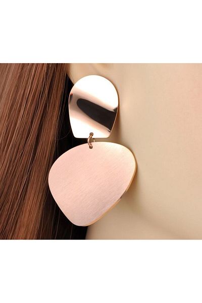 REDz Accessories Geometric Elements Earrings, Stainless-Steel, Rose-Gold