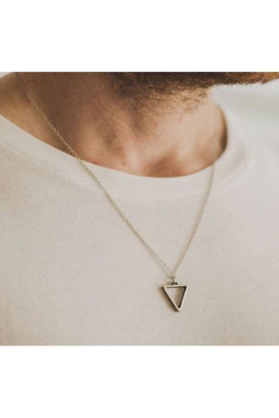 REDz Accessories Men's chain, Triangle, Silver