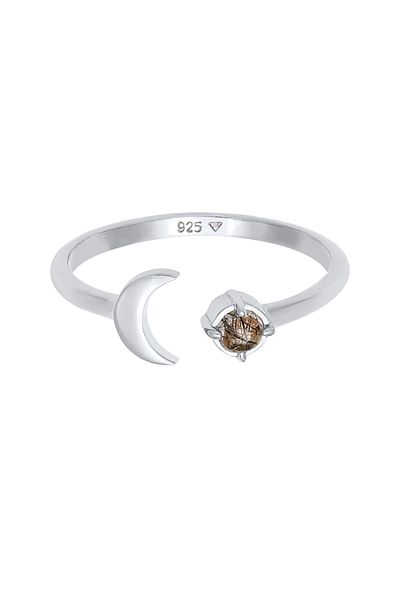 ELLI Ring Frau Mond mit Turmalin Quarzstein Spiritual Astro In 925 Sterling Silber
