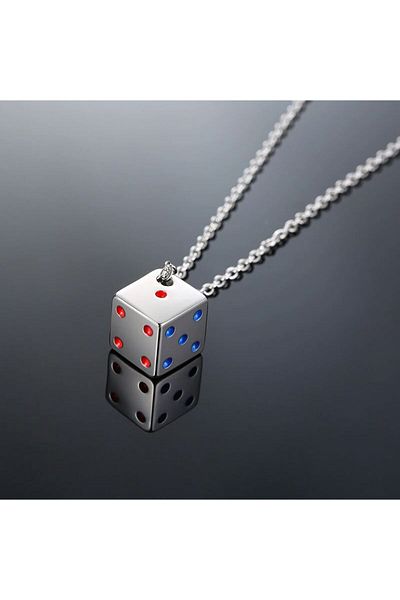 REDz Accessories Chain With Dice, Urban, Men, Stainless-steel, Silver