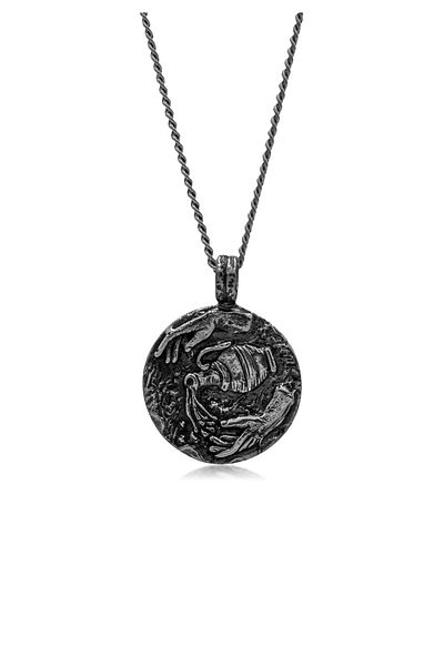 HAZE & GLORY Halskette Hg - Halskette mit Anhänger Herren aus 925 Sterling Silber, Schmuck Herren, Silber