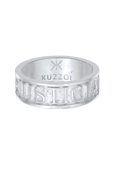 KUZZOI Ring Herrenband Schriftzug massiv aus 925 Sterling Silber