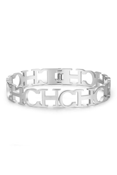 REDz Accessories Brățară CH Hollow, pentru femei, design vestimentar, oțel inoxidabil, argint