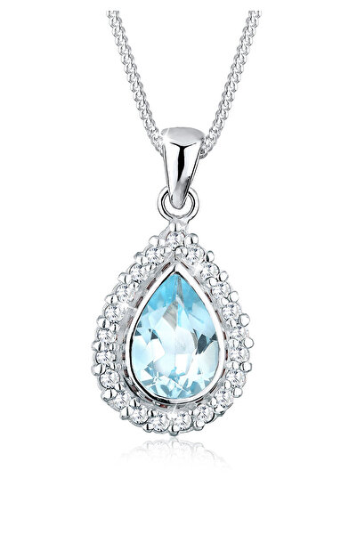 ELLI Necklace Halskette Edel Tropfen Topas Zirkonia 925 Silber