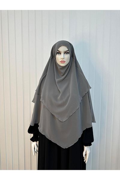 R&S modibone Hijab Chiffon Soufflé, Ready-Made Veil, Khımar, Hijab, Gray