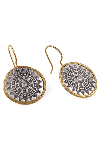 Beyisa Antik Serisi Mezopotamya Yöresel Motifli Otantik Gümüş Kadın Küpe