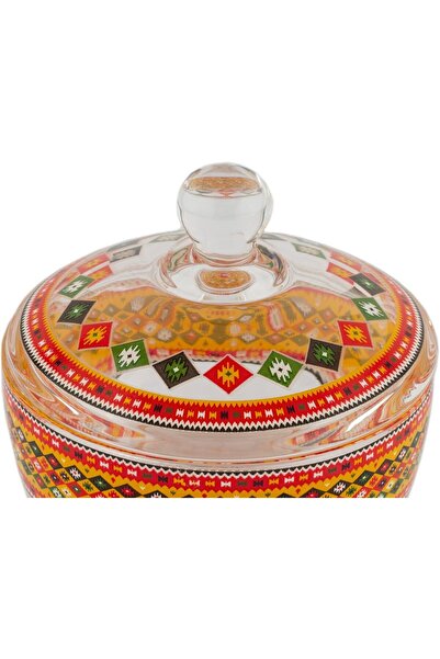 ALSAIF Glass Sugar Bowl With Al-badia Design By Al-saif, Porcelain, Multicolor, 1 Piece