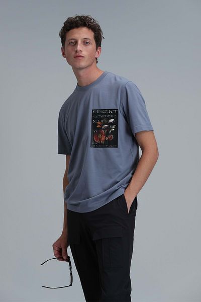Lufian 111020202 Exotic Modern Graphic T-Shirt Men's T-Shirt Gray