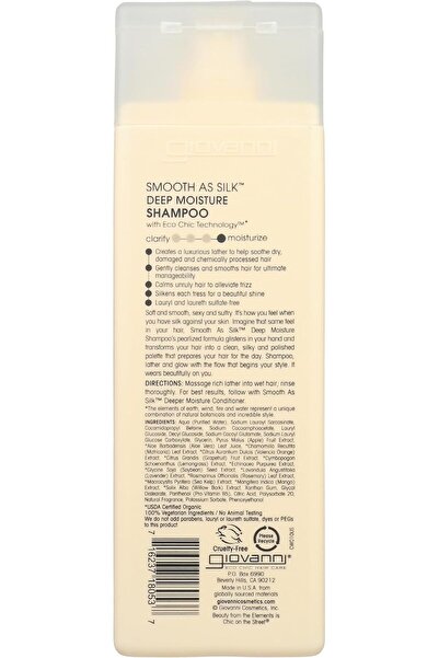 TOPONEE Giovanni Eco Chic Smooth as Silk Shampoo, Deep Moisturizing & Frizz-Smoothing, 250 ml