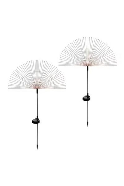 varioshop Set 2 lămpi solare de grădină VarioShop®, model păpădie, 150 LED-uri, rezistente la intemperii, lumină rece, cu lampă solară