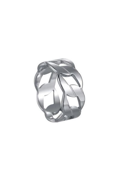 REDz Accessories Chainlink Ring, For Men, Fashion Design, Silver - Size 7 (59MM)