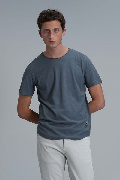 Lufian 111020203 Junya Men's Basic T-Shirt Men's T-Shirt Khaki