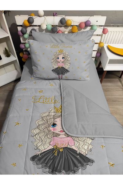yok yok evim eve dair her şey Quilting Silicone Fiber Filled Little Pi̇rencess 4 Pcs Single Bed Cover Fitted Sheet Set