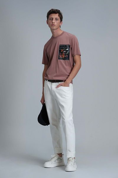 Lufian 111020202 Exotic Modern Graphic T-Shirt Men's T-Shirt Cinnamon