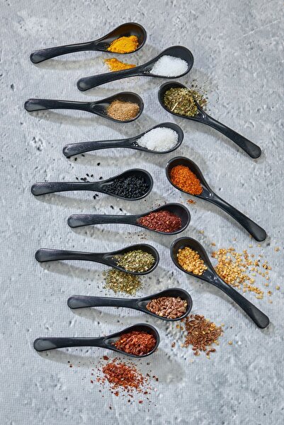 Carat Home 36 Black Serving and Spice Spoons - Breakfast Honey Spoon Sugar Jam Serving Spoon