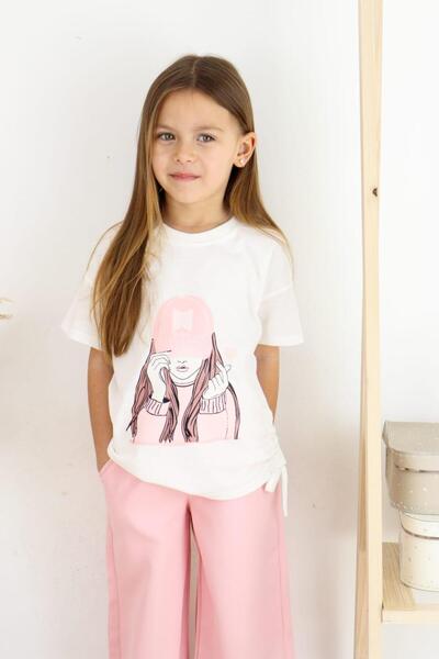 ESİLA KİDS 6-13 Years Old Girl's Picture Printed Waiter Set