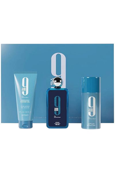 Afnan 9 AM DIVE, gift set eau de parfum 100 ml + shower gel 150 ml + deodorant spray 100 ml, men