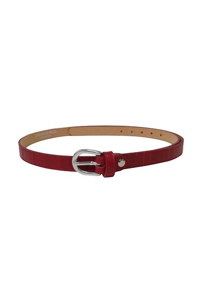 EVoStyle Women's Belt EVoStyle SV78, Genuine Leather, Made in Italy, 110 x 2.8 cm, Red